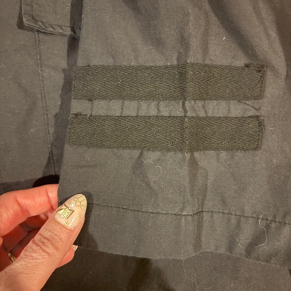 Ecko Black Short Sleeve Button Up Shirt, Military Style Size L - Picture 3 of 9